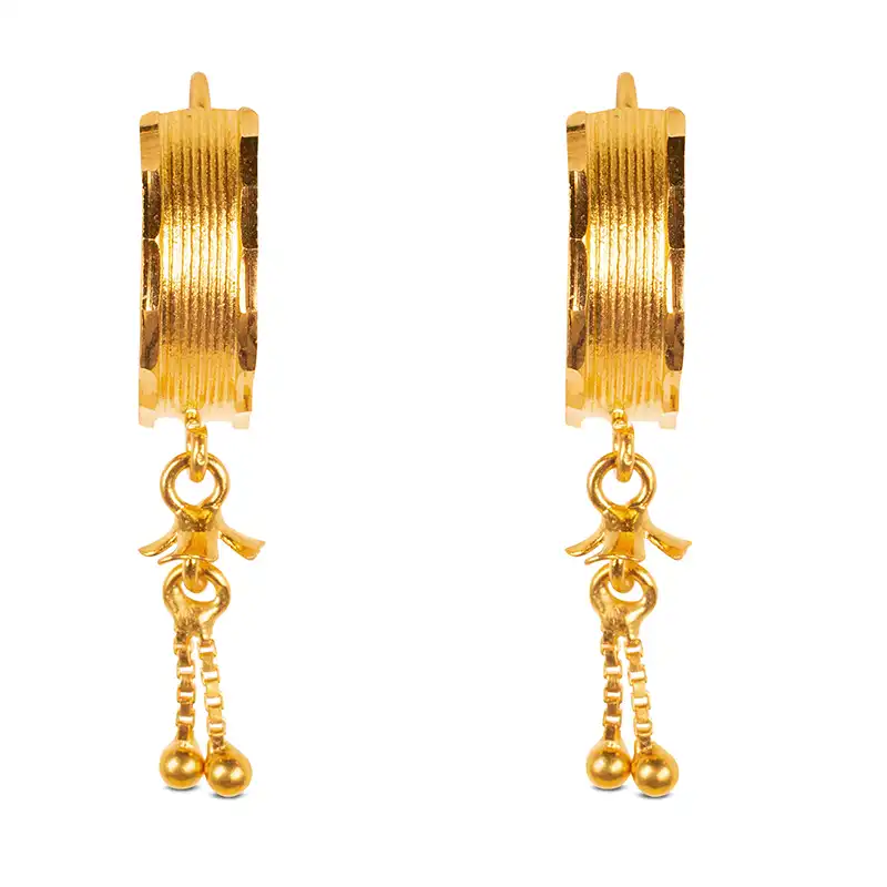 Elegant Hanging Earrings in Gold