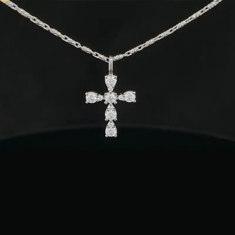 Grace and elegance - Diamond Cross Pendant