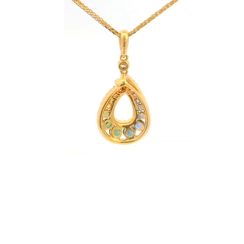 Gold Diamond Gemstone Pendant