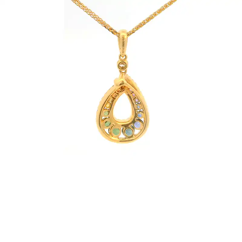 Gold Diamond Gemstone Pendant