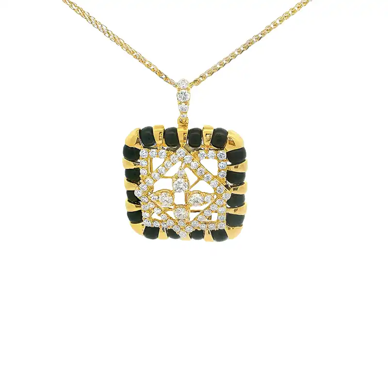 Elegant Gold and Black Pendant