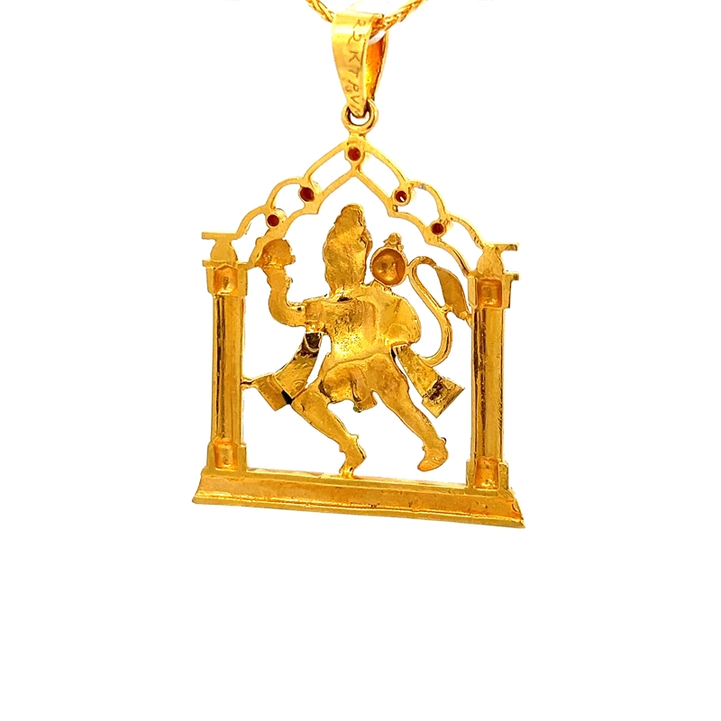 Hanuman Pendant  22K Yellow Gold