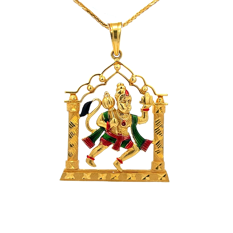 Hanuman Pendant  22K Yellow Gold