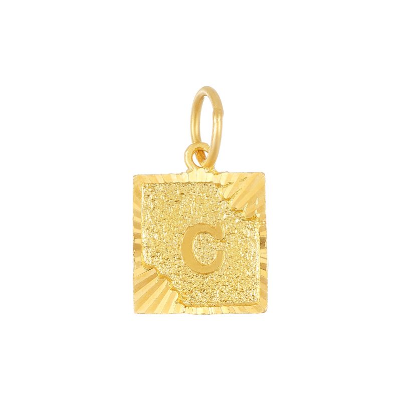 Large Letter Pendant Yellow Gold / One Size / N