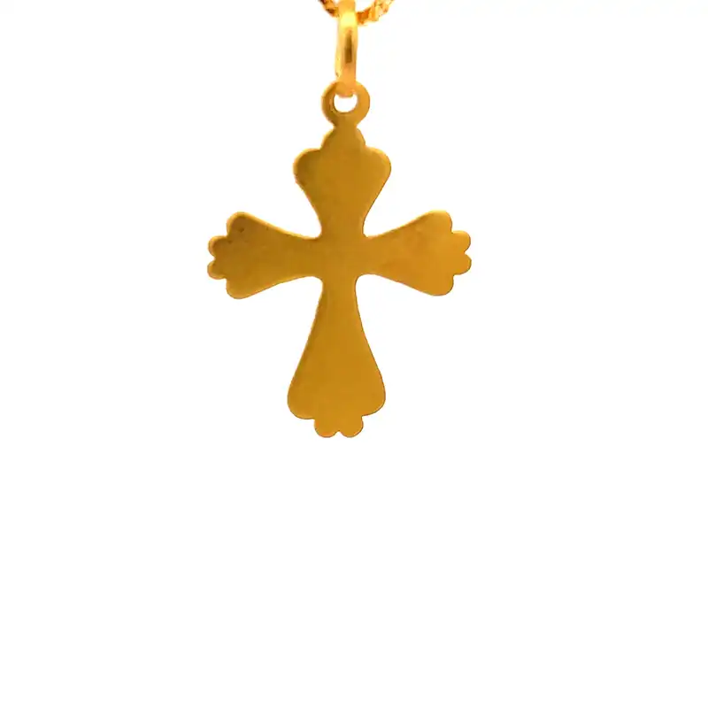 Divine Elegance Cross Pendant in 22K Gold