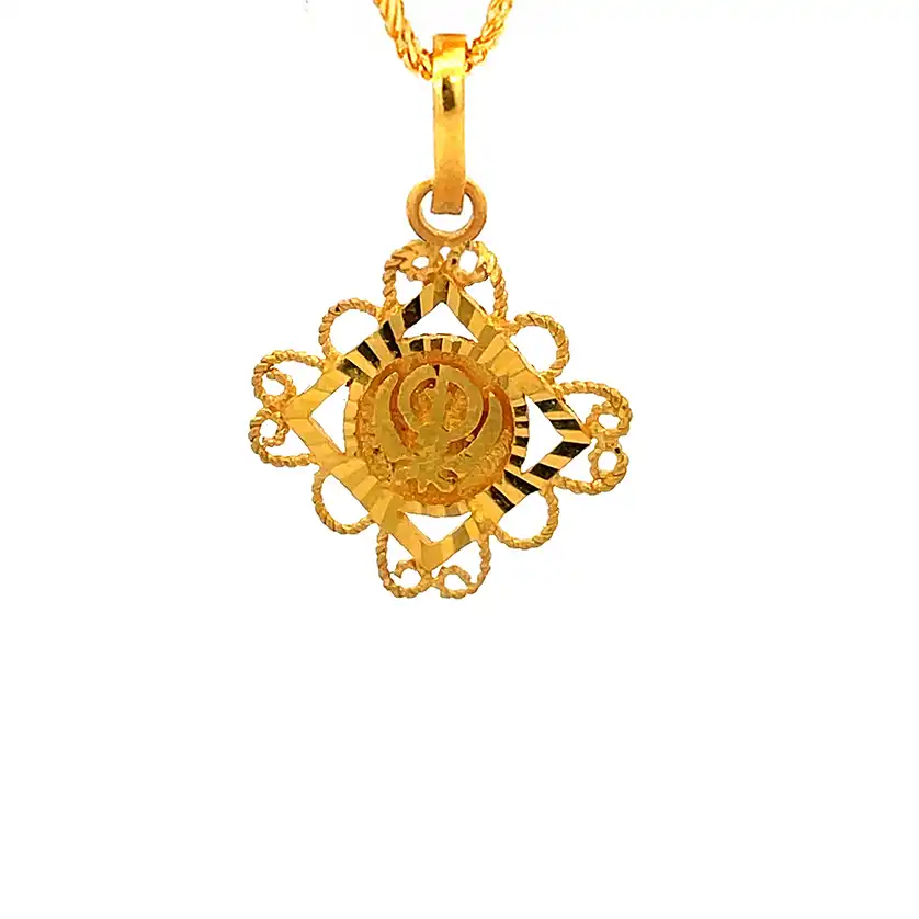 Khanda Pendant in 22K Yellow Gold