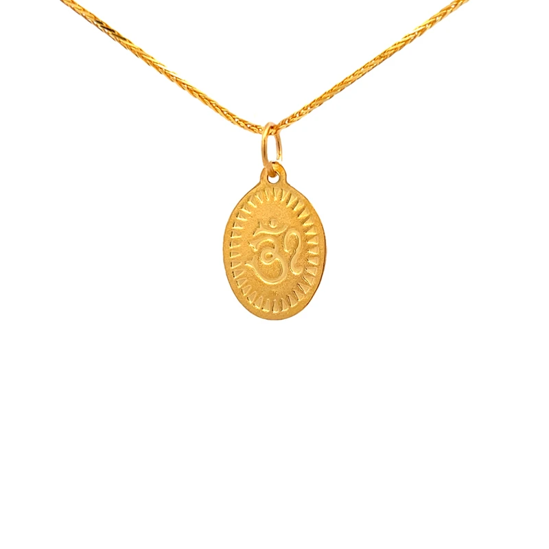 Lord Shiva Oval shaped Pendant  22k Yellow Gold