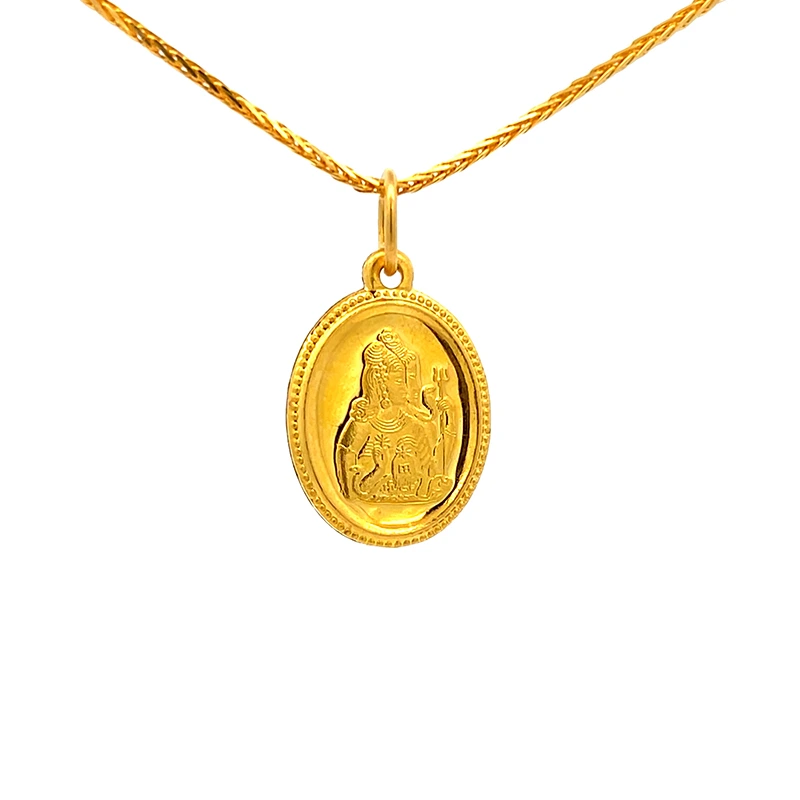 22K Shiv Parvati Gold Pendant