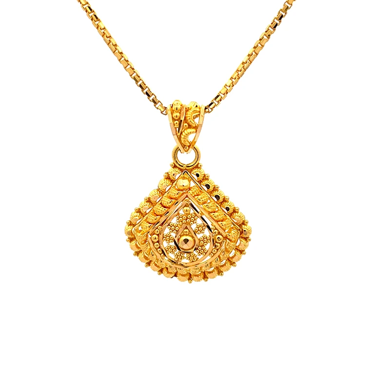 Elegant Tear drop Gold Pendant