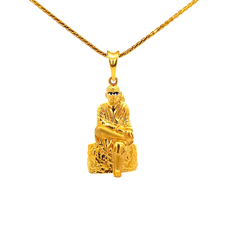 Sai Baba Pendant 22K Yellow Gold