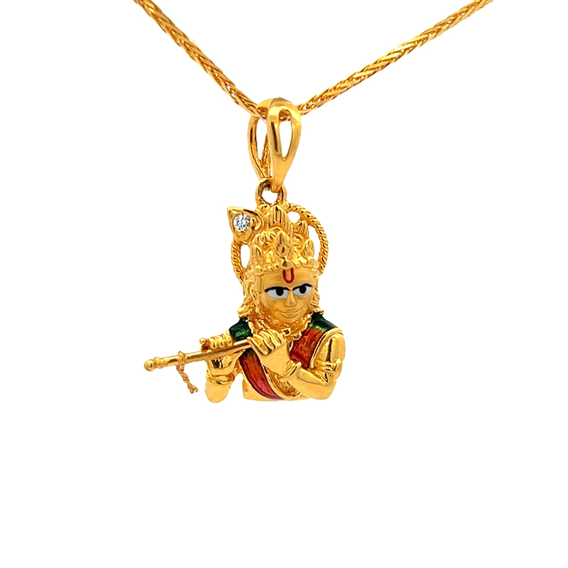 22K Gold Lord Krishna Pendant