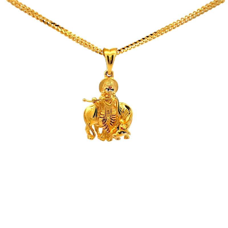 22K Gold Lord Krishna Pendant