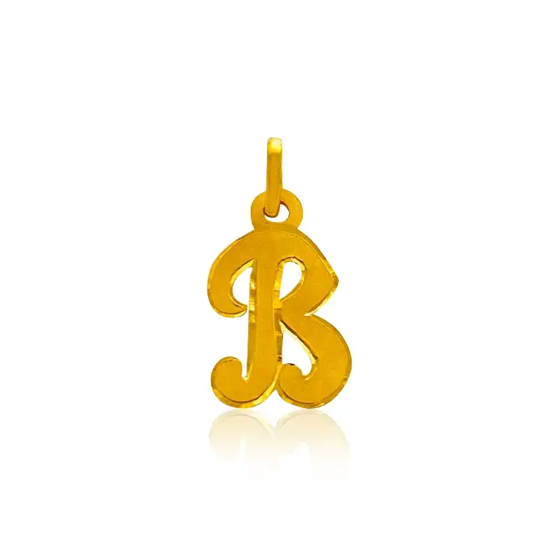 Letter B Initial Pendant in 22K Gold