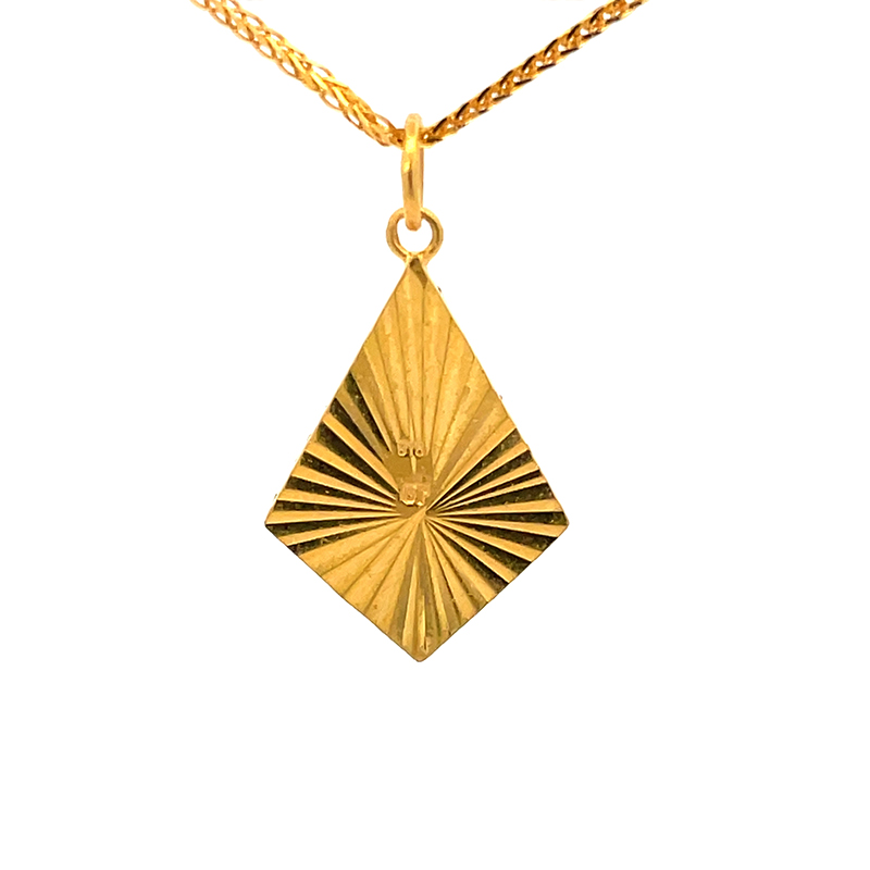 Allah Pendant in 22k Yellow Gold - Rhombus shaped with frame