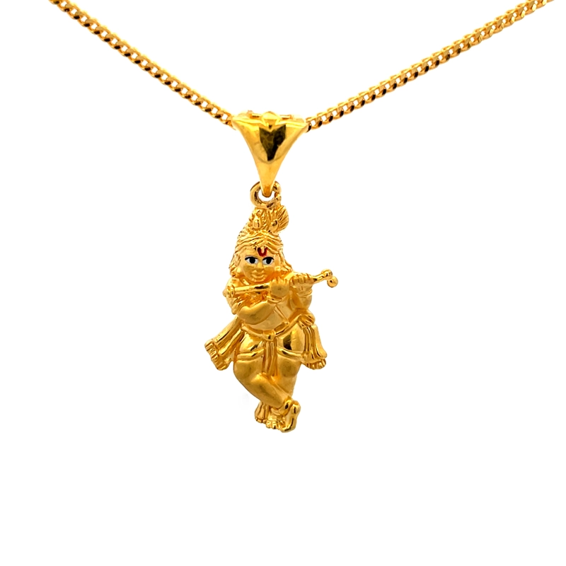 22K Gold Lord Krishna Pendant