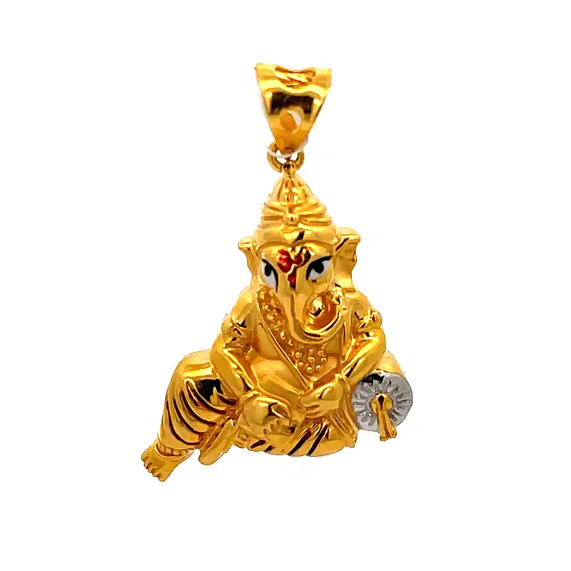 22K Lord Ganesh Gold Pendant