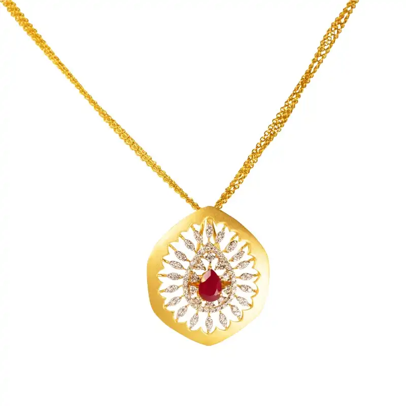 18K Ruby and Diamond Necklace Set