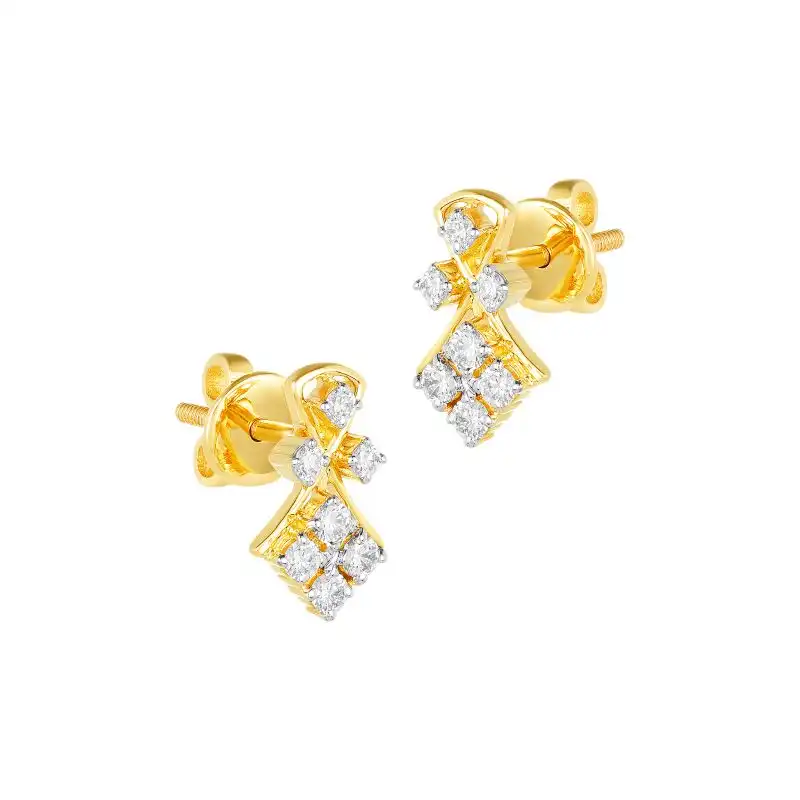 18K White and Yellow Gold Diamond Pendant & Earring set with 21 Diamonds