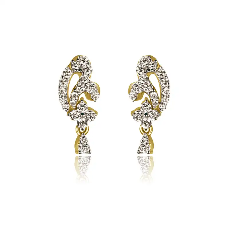 Set of Diamond Pendant and Earrings