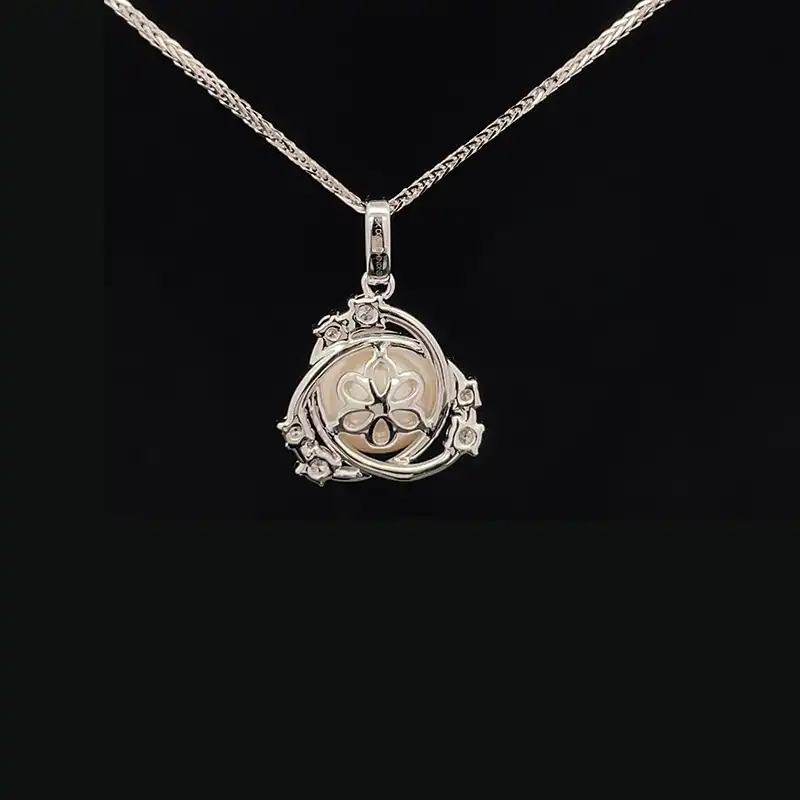 Harmonious Balance - Pearl Diamond Pendant Set