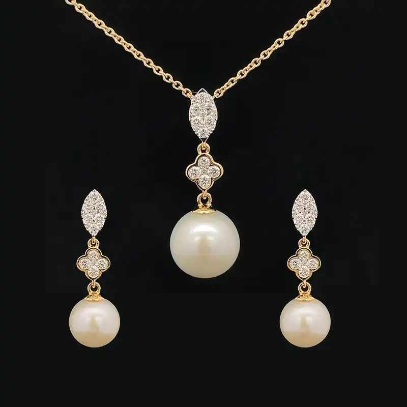 Exquisite Pearl Drop Pendant Set