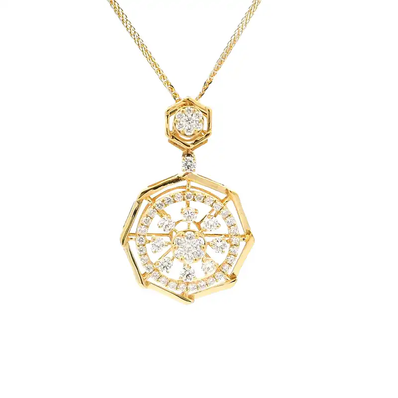 Geometric design Diamond Pendant Set