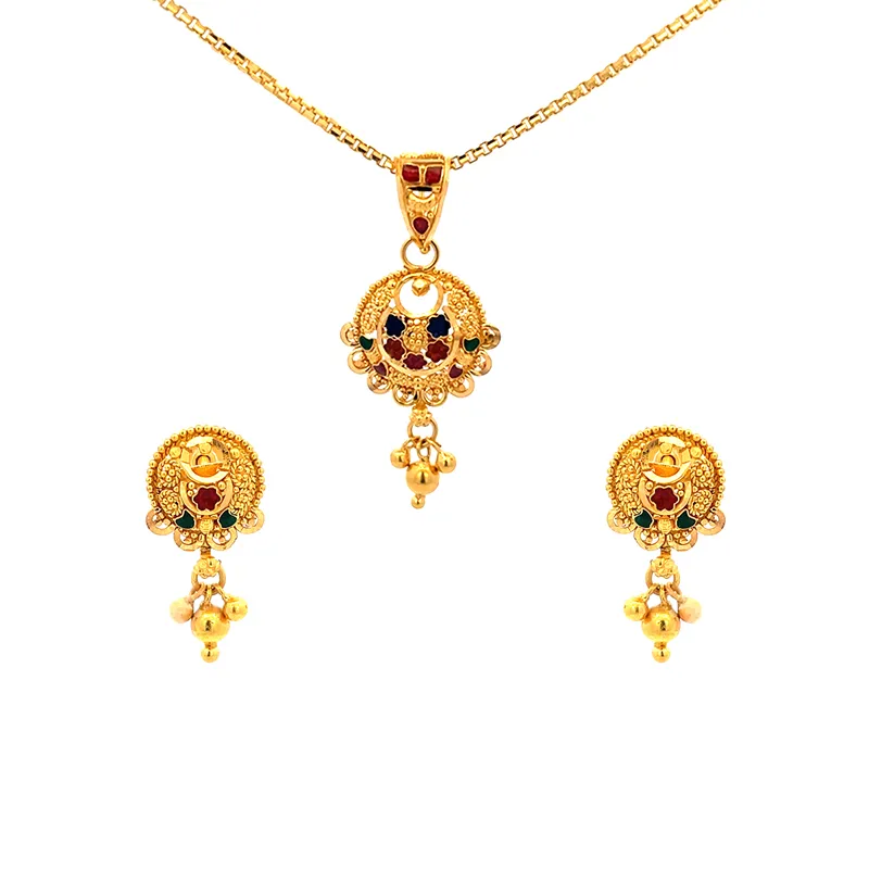 22K Gold Pendant Set