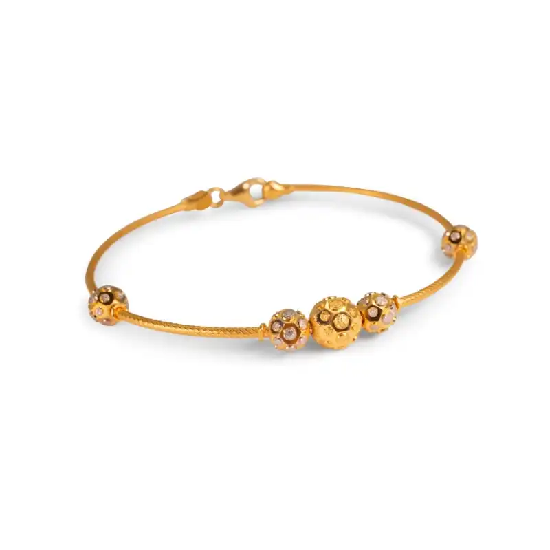 Elegant Two tone Gold Bangle Bracelet