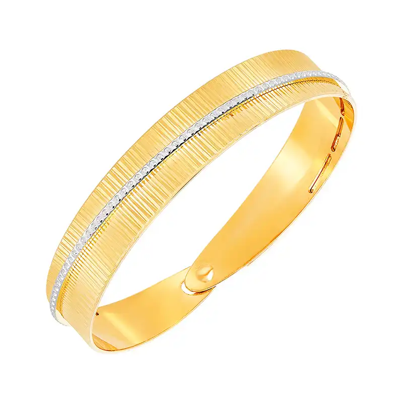 22K Two-Toned Gold Spiral Bangle