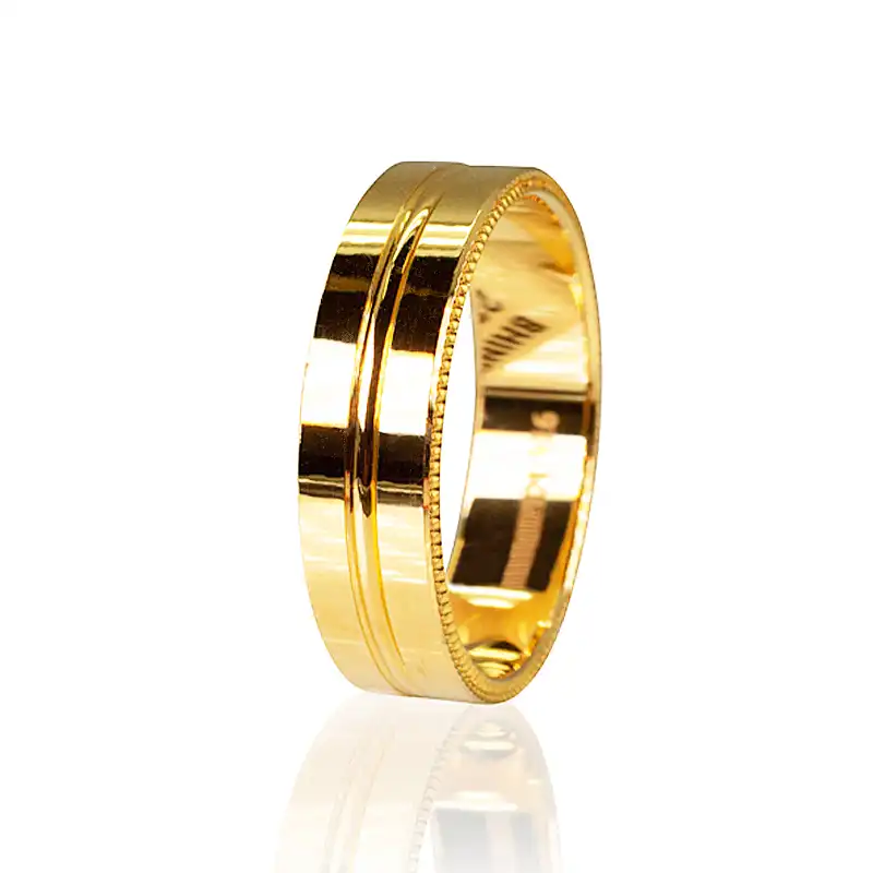 Wedding Band 22K Yellow Gold - Elegant