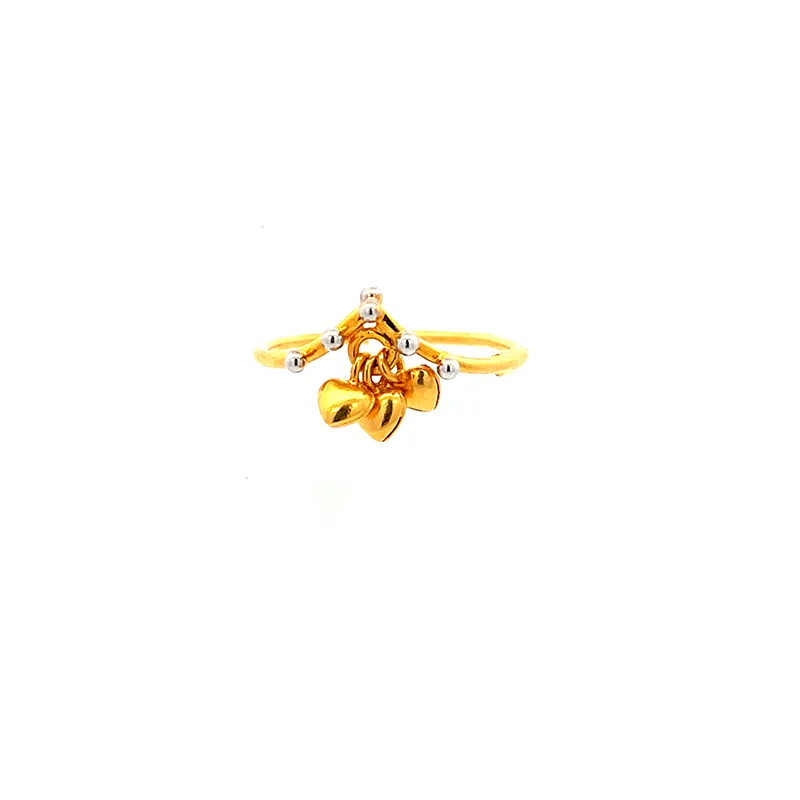 Elegant Gold Ring with Charm - Size 5.0