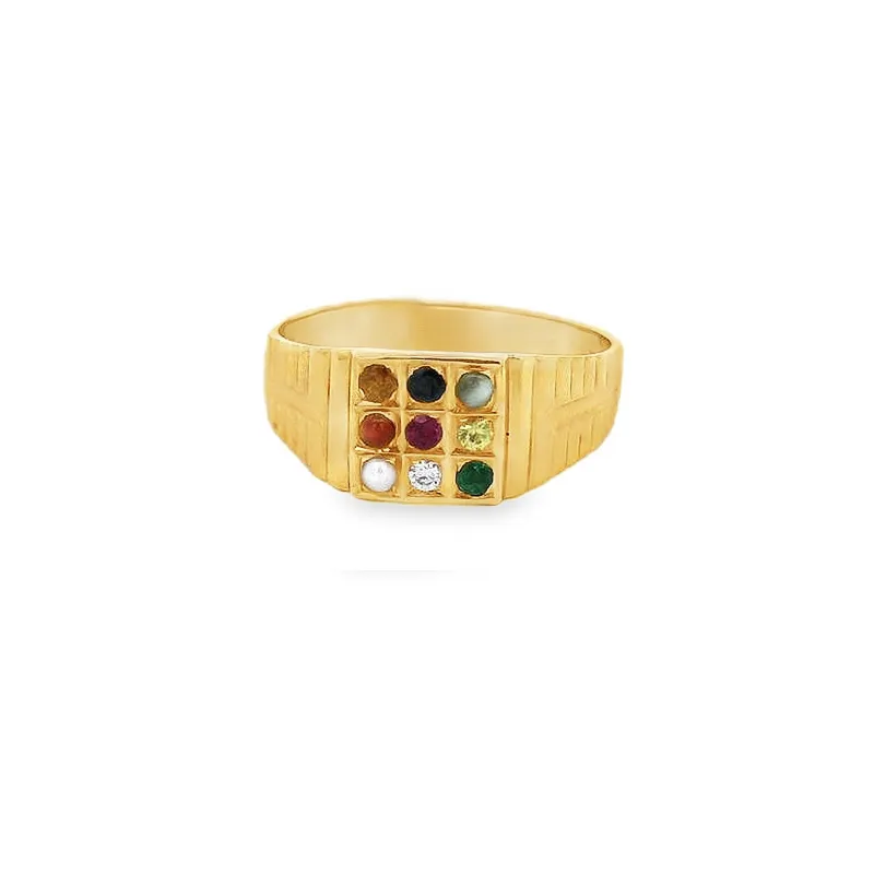 Elegant Multi-Stone Gold Ring for Men