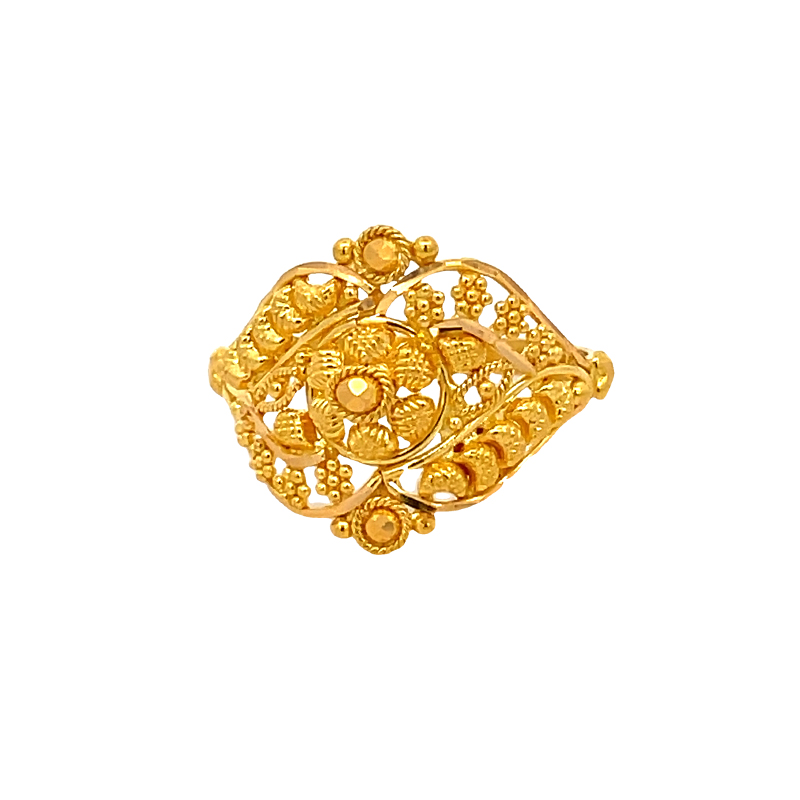 Yellow Gold Fashion Rings  Multi Color Semi Precious Stone Rings