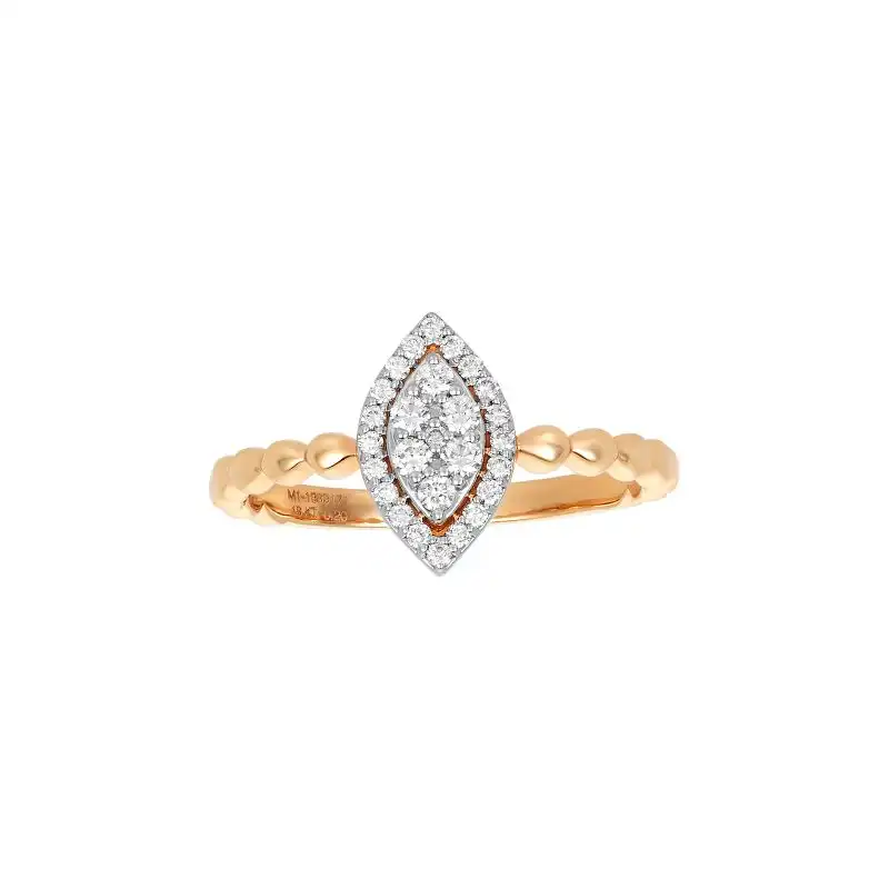 18K Rose Gold Diamonds Ring