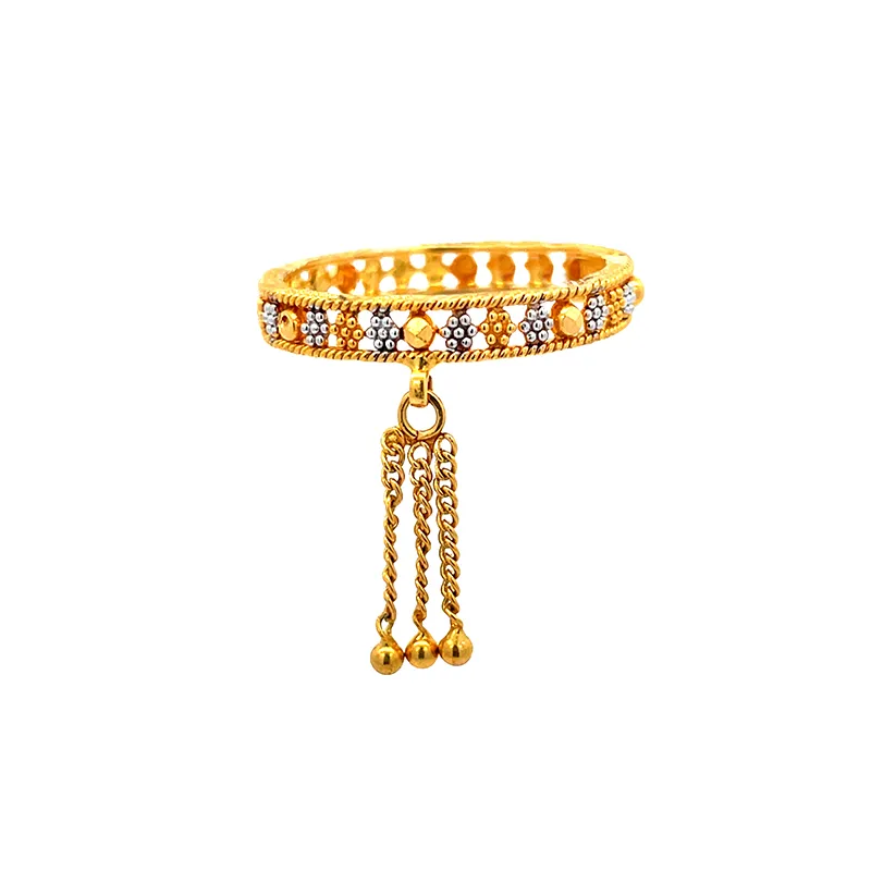 Elegant Gold Ring with Dangles - Size 6.0