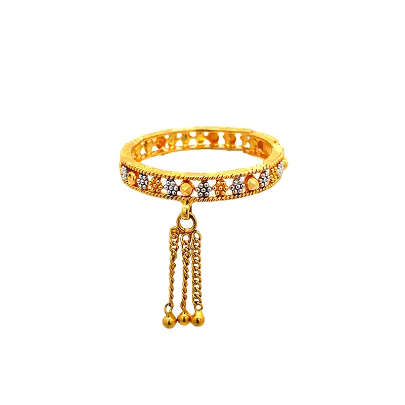 Elegant Gold Ring with Dangles - Size 6.0