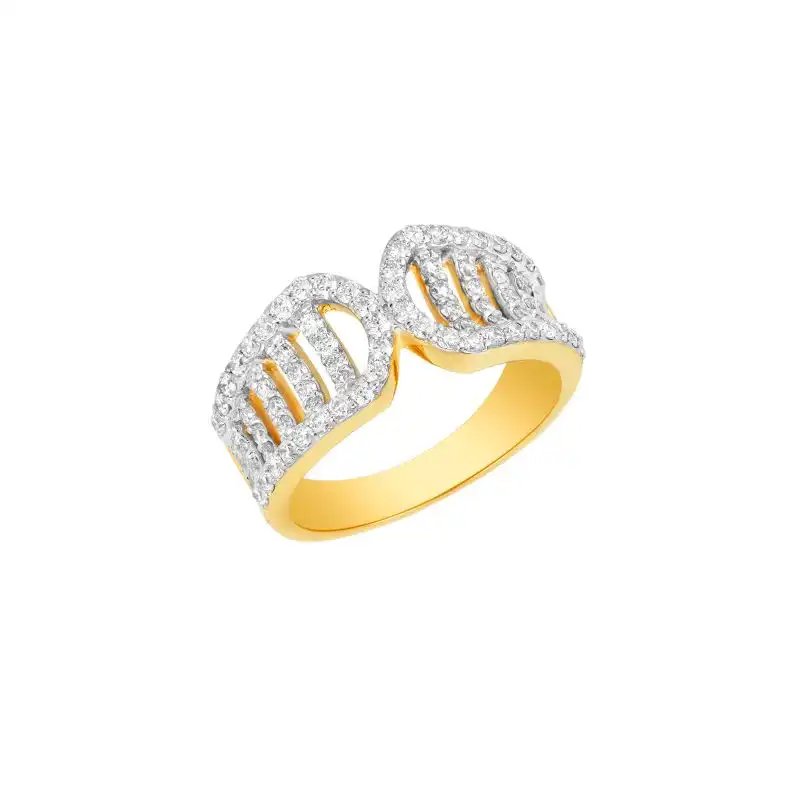 18K White and Yellow Gold and Diamond Ring