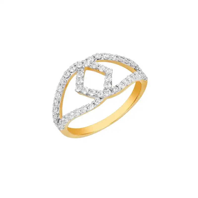 18K White and Yellow Gold and Diamond Ring