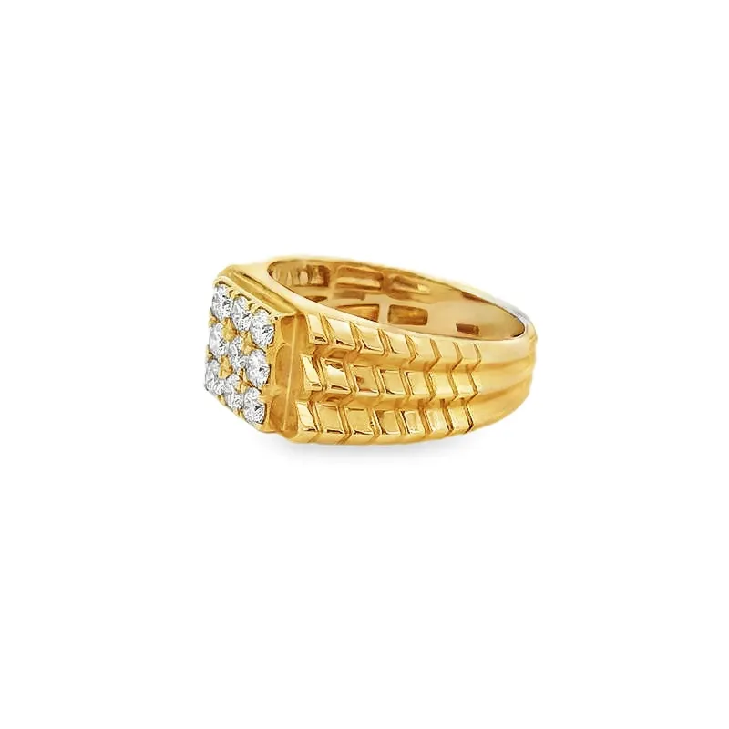 Elegant Gold Diamond Ring for Men