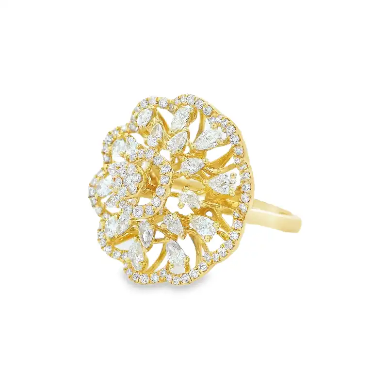 Floral Yellow Gold diamond Ring