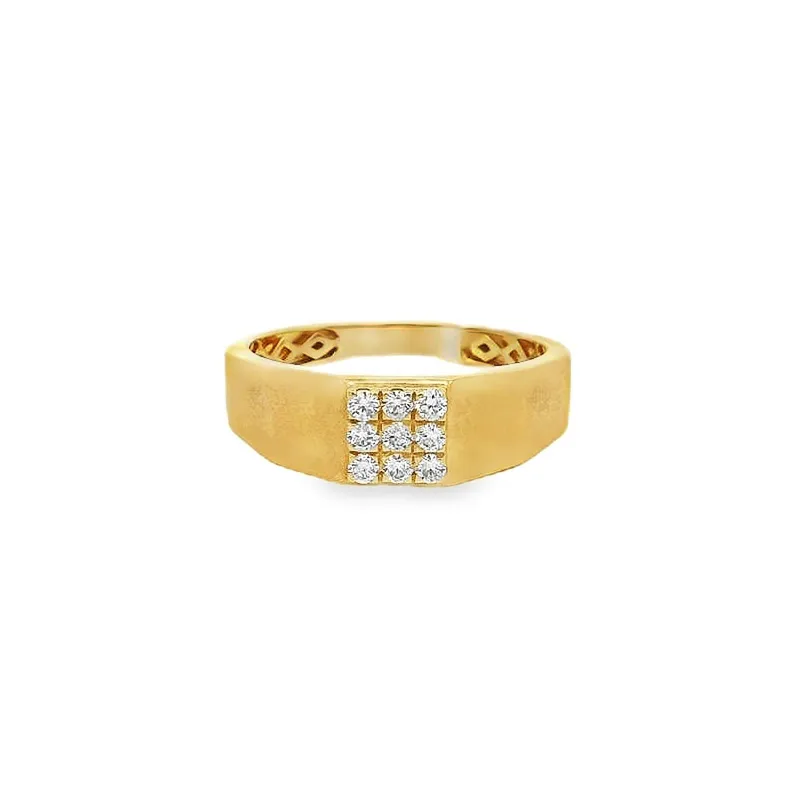 Men's Gold Ring with Diamonds