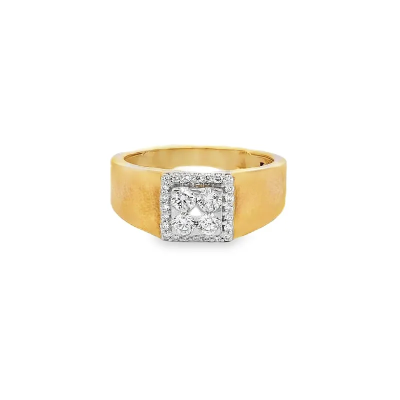 Elegant Gold and Diamond Ring for Men