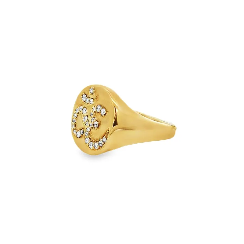 Elegant Gold Om Ring