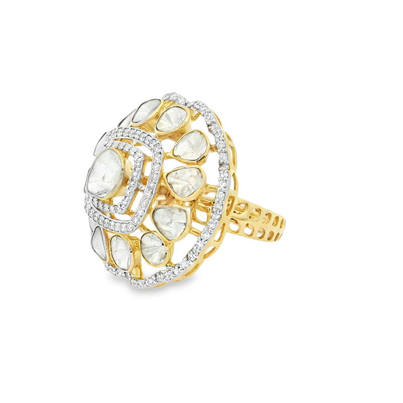 Regal Ring with uncut Diamonds