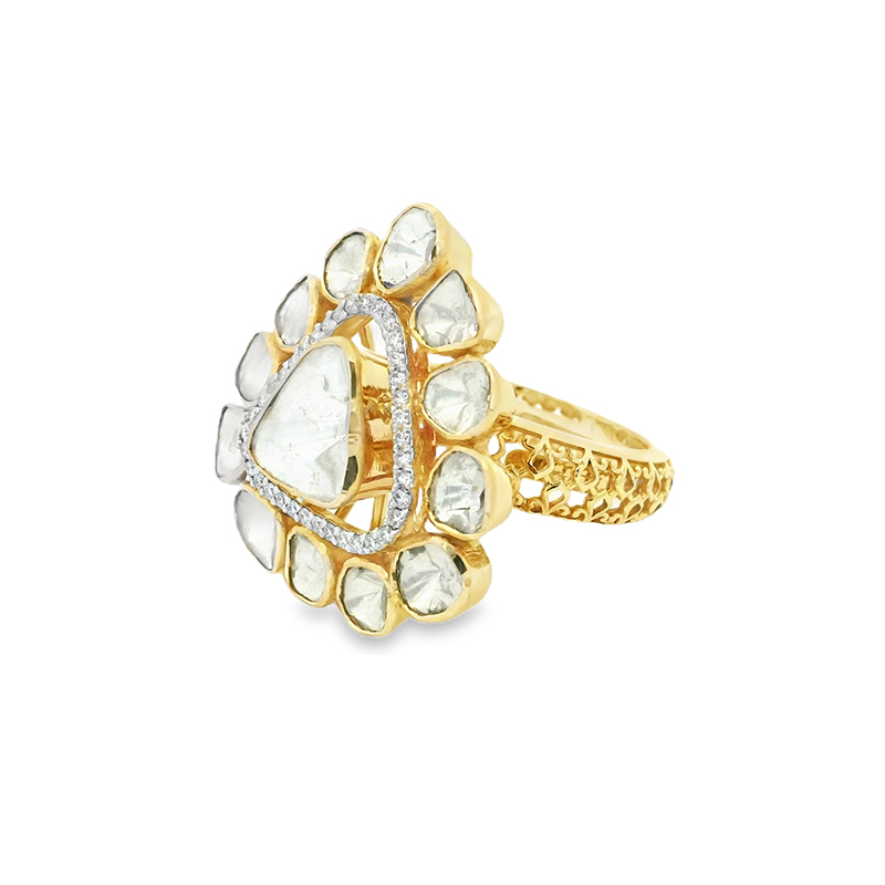 Regal Ring with uncut Diamonds