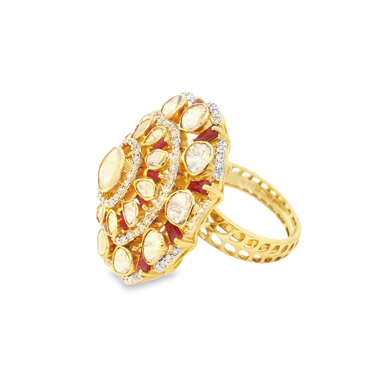 Regal Ring with uncut Diamonds