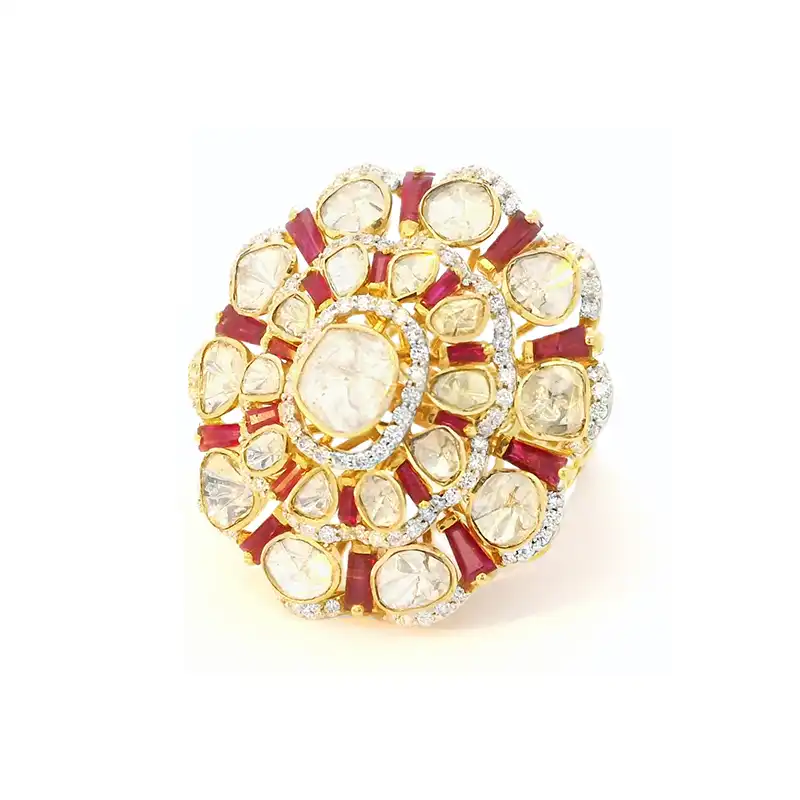 Regal Ring with uncut Diamonds