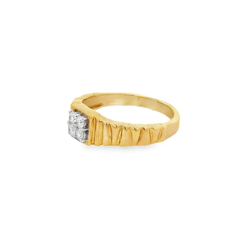 Elegant Gold Diamond Ring for Men