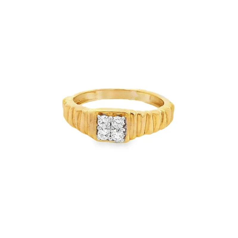 Elegant Gold Diamond Ring for Men