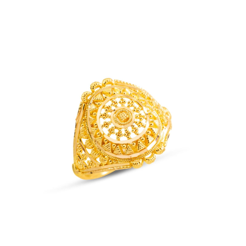 21 carat gold ring, weight 1.86 grams - زمرد ذهب و الماس